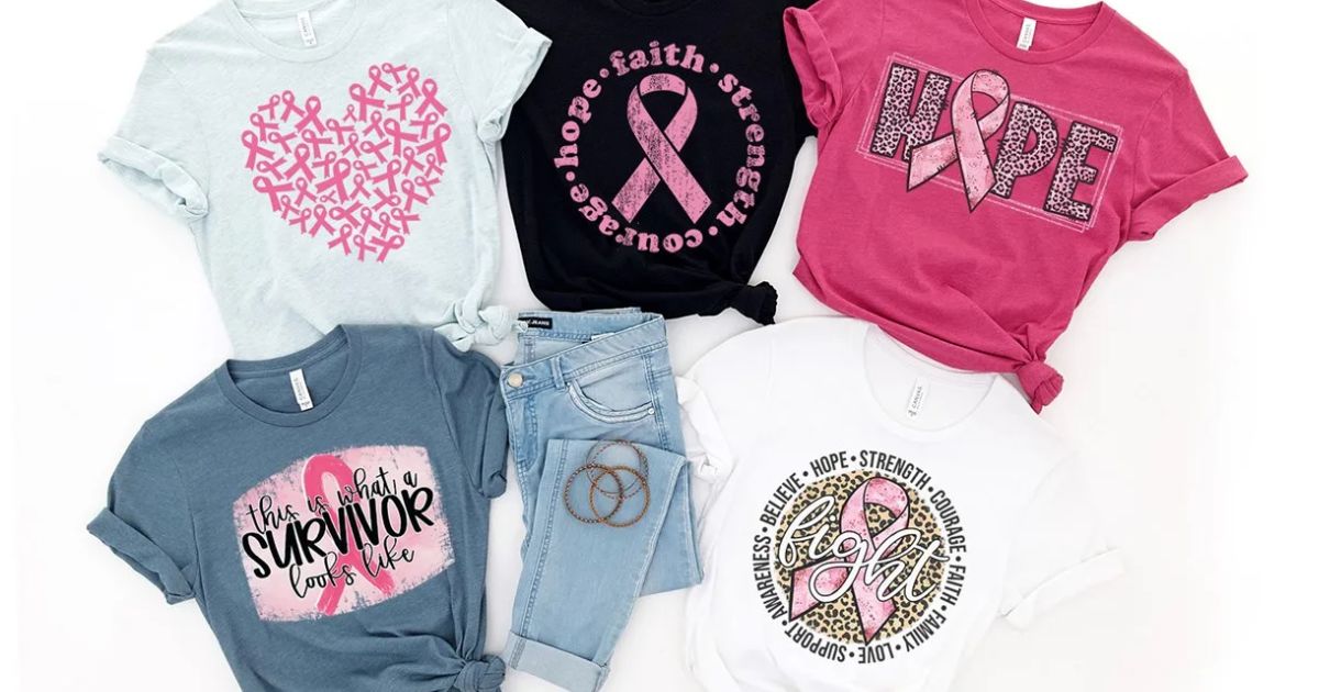 Seasonal Graphic Tees from $14.88 Shipped | Breast Cancer Awareness, Halloween, & Christmas!