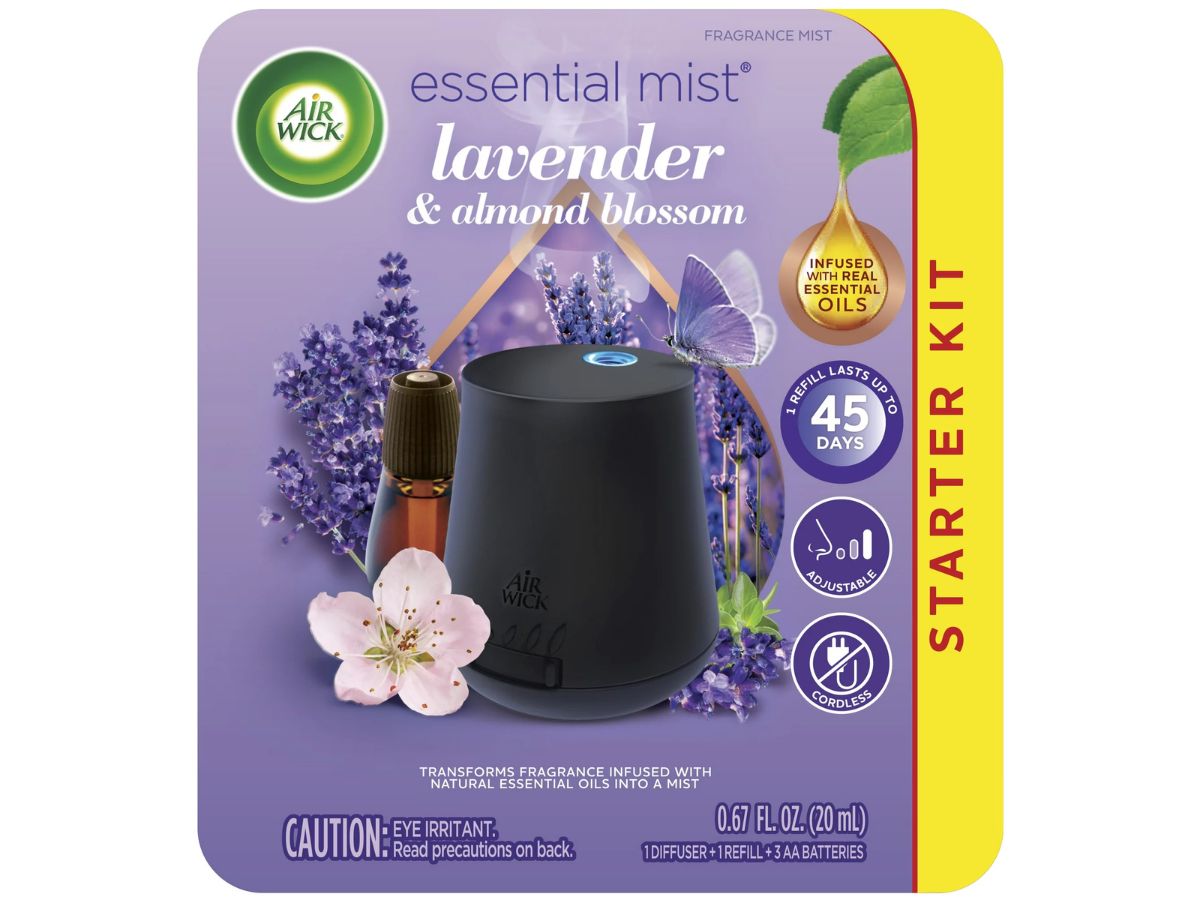 Air Wick Essential Mist Starter Kit (Diffuser + Refill), Lavender and Almond Blossom