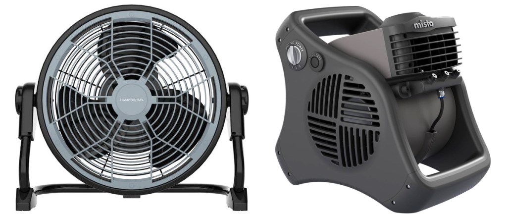 two small black fans