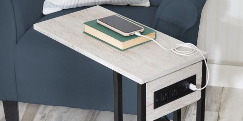 Honey-Can-Do Rolling Side Table Just $42.99 Shipped | Includes 2 Outlets + 2 USB Ports for Charging!