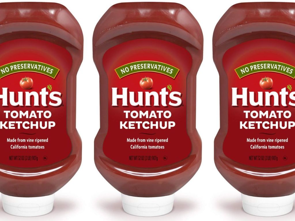 3 Hunt's Tomato Ketchup bottles