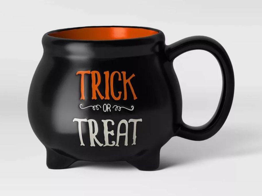 Hyde & EEK! Boutique 15oz Halloween Stoneware Figural Trick or Treat Cauldron Mug stock image