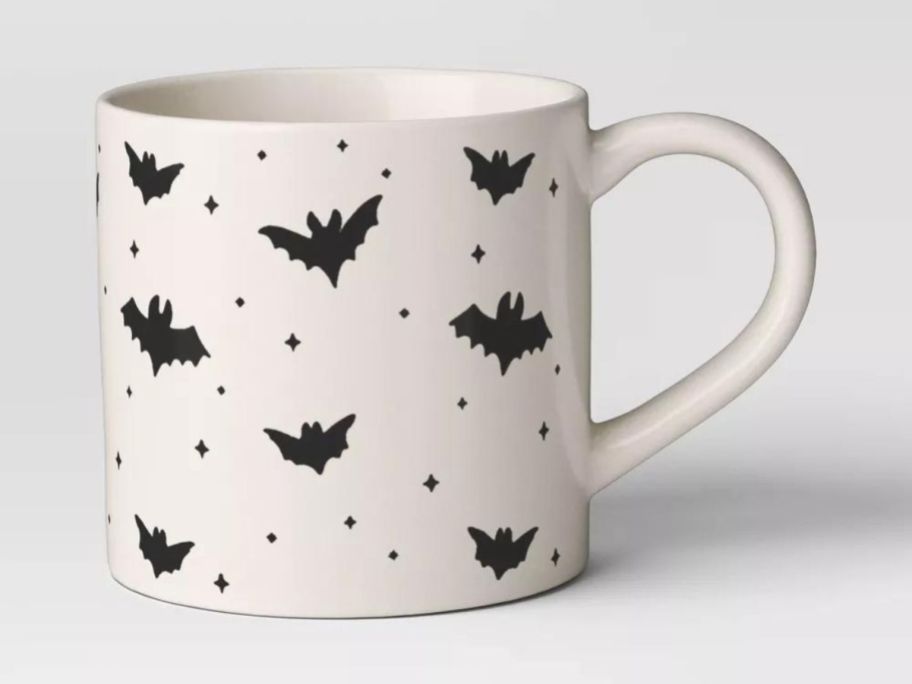 Hyde & EEK! Boutique 16oz Halloween Stoneware Mini Bat Pattern Mug stock image