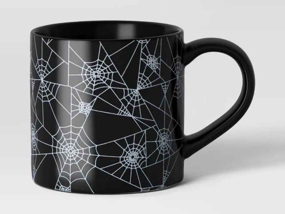 Hyde & EEK! Boutique 16oz Halloween Stoneware Spider Web Pattern Mug stock image
