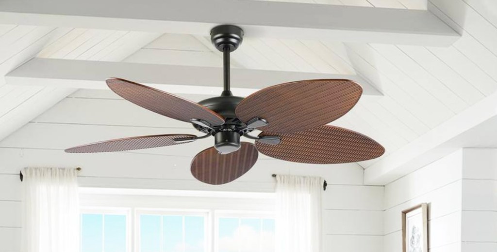 brown palm blade ceiling fan