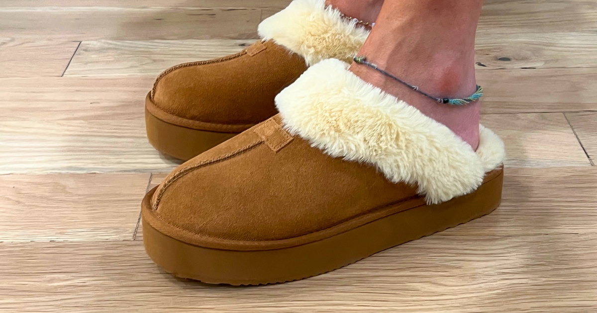 Women’s Suede Platform Slippers ONLY $18.98 on Walmart.com | Get The UGG Look for $100 LESS!