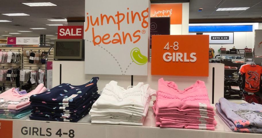 Display of Jumping Beans girls clothing at Kohl's