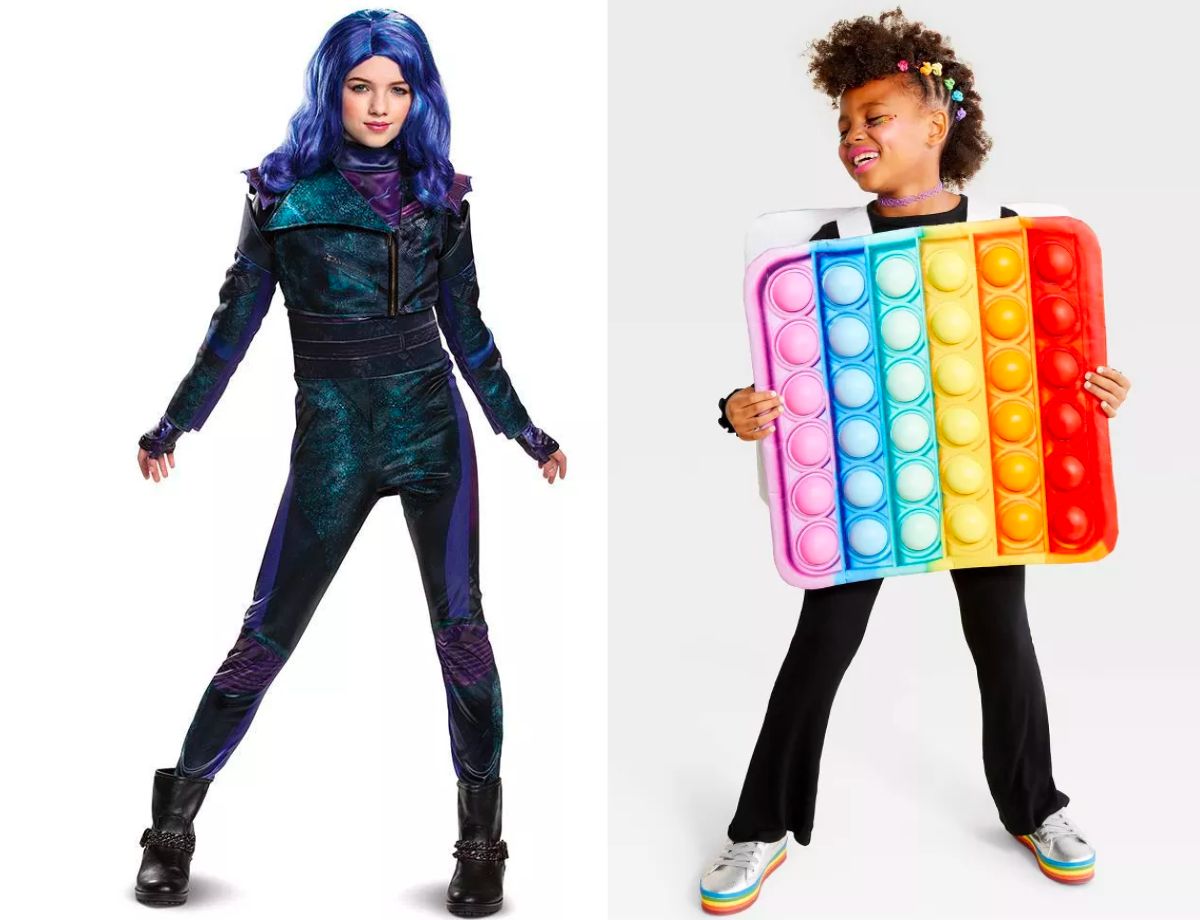 Kids' Disney Descendants Mal Deluxe Halloween Costume Jumpsuit