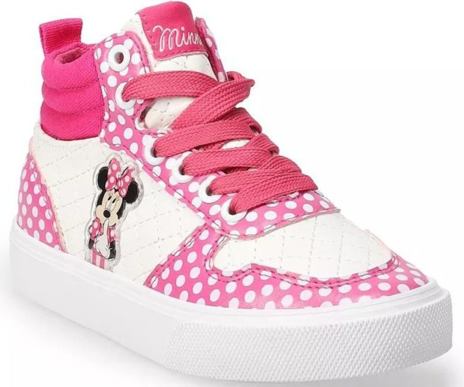 Stock image of a Disney Minnie Mouse High Top shoe