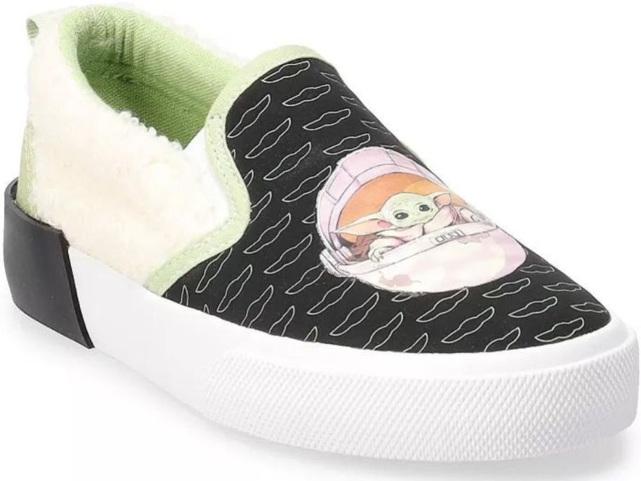 Stock image of a Star Wars mandelorian shoe with Grogu on the front