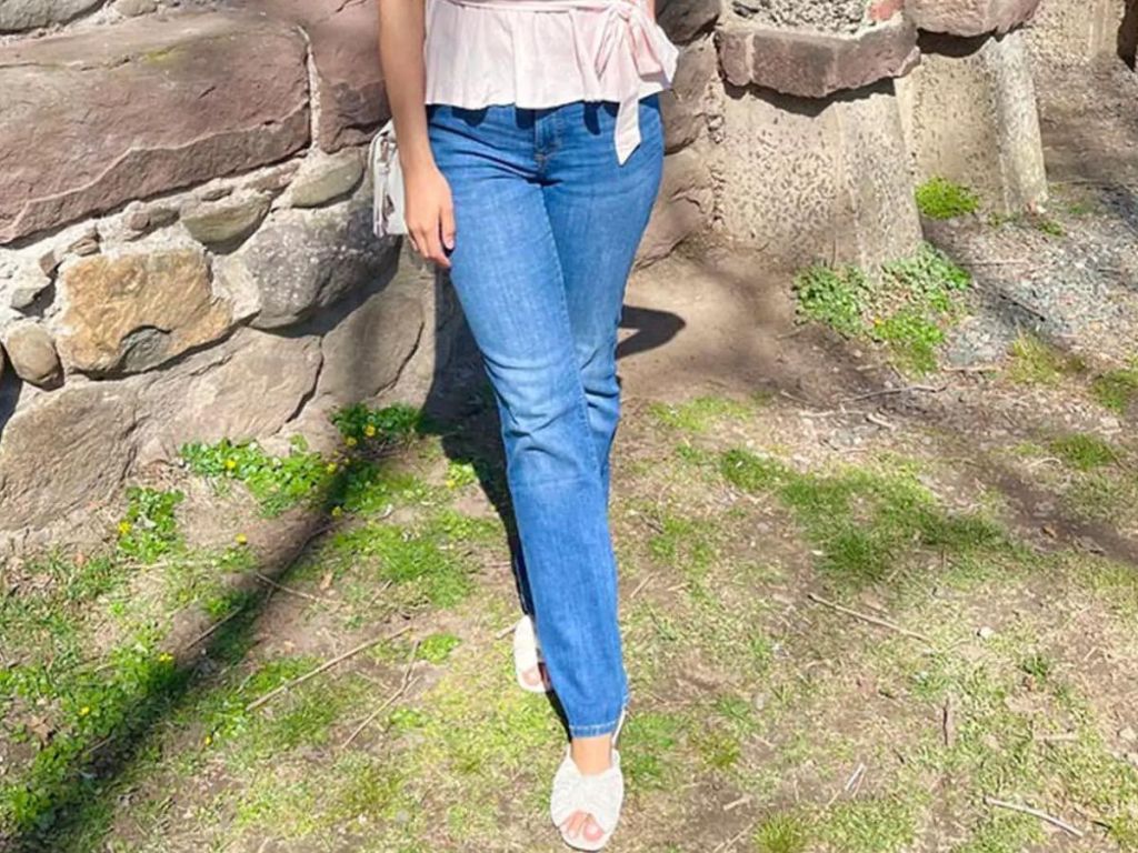 womans lower body shown wearing Lauren Conrad jeans