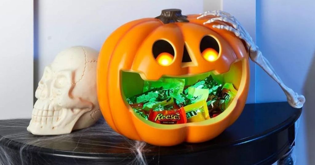 Light Up Jack-O'-Lantern Halloween Candy Bowl