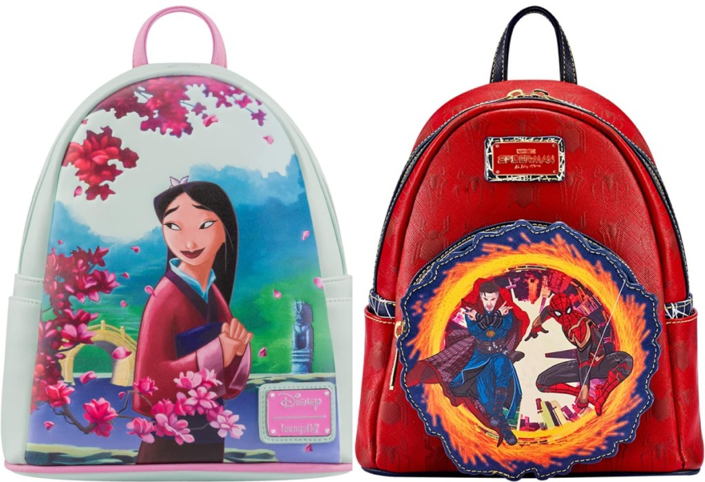 Loungefly Mulan 25th and spiderman Backpack