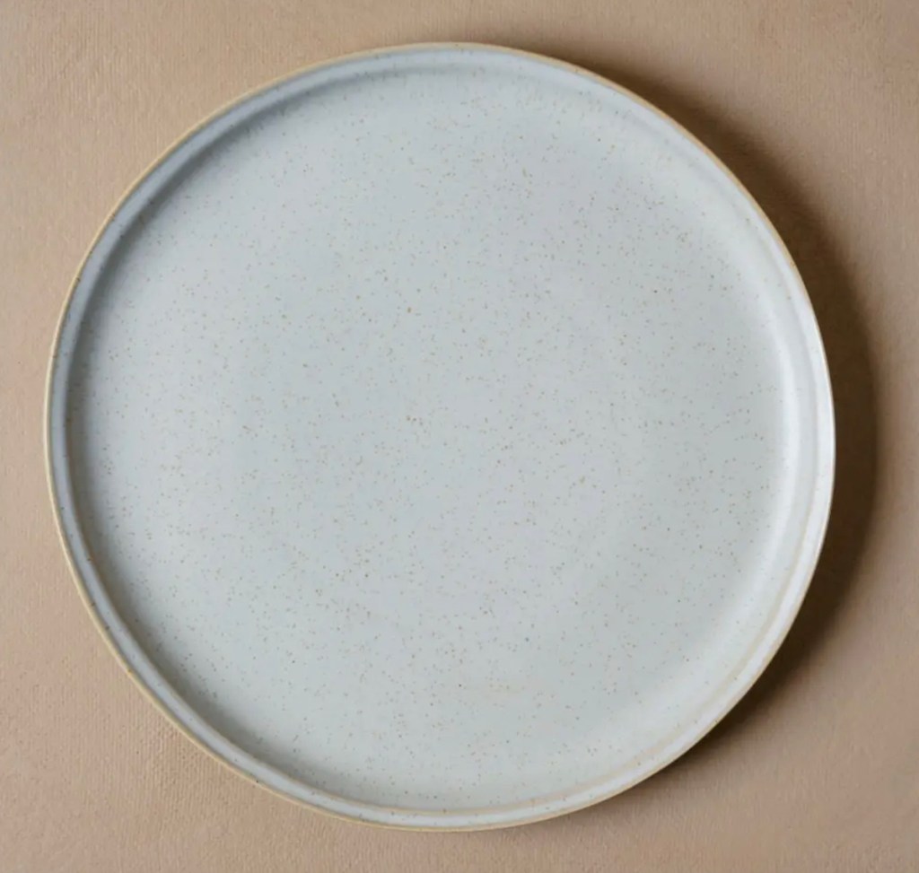 stock photo of speckled gray plate