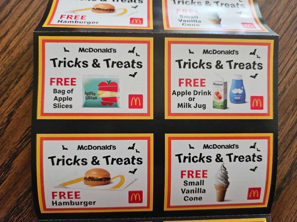 McDonald's Halloween Coupon Booklets and coupons