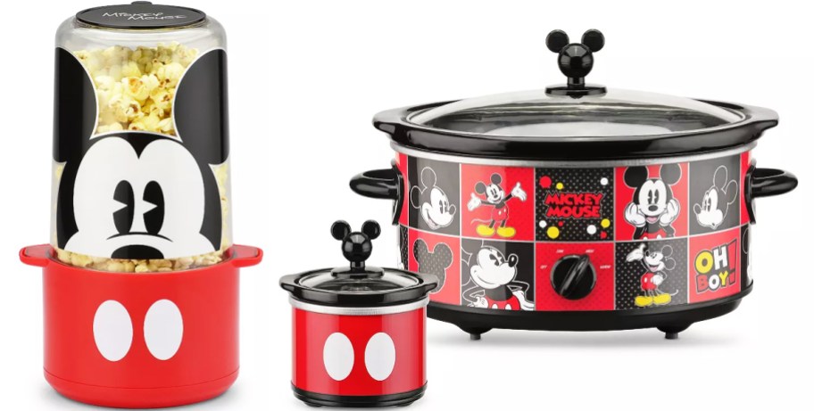 mickey mouse popcorn maker and slow cooker set