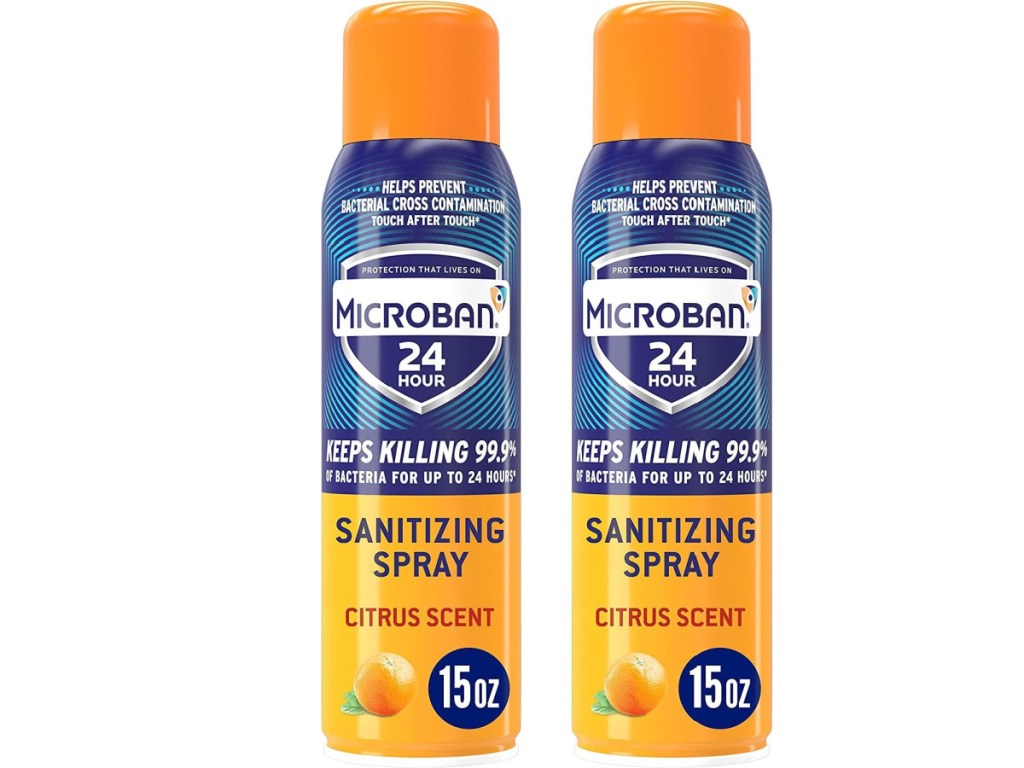 Microban Disinfectant 24 Hour Sanitizing and Antibacterial Sanitizing Spray 2 Pack