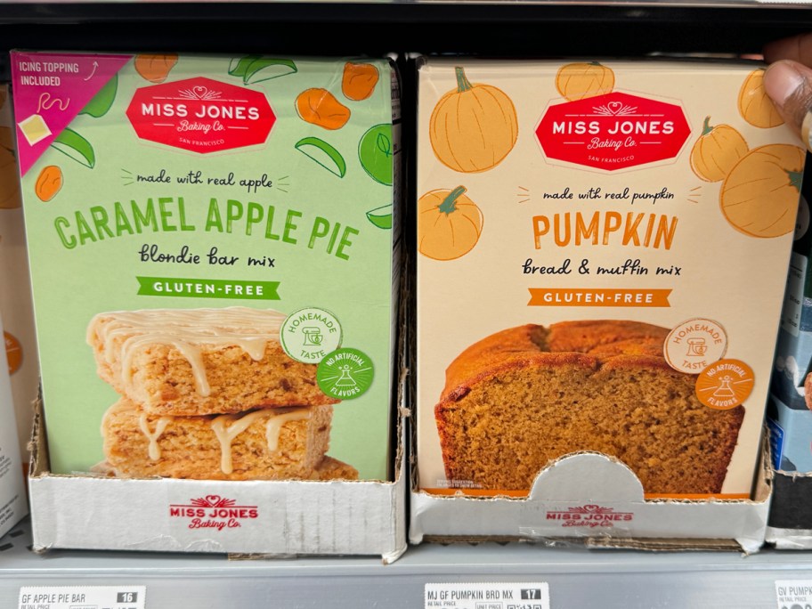 Miss Jones Baking Co Caramel Apple Blondie Bar and Pumpkin Bread and Muffin Mixes