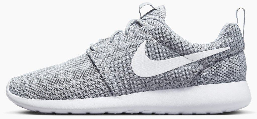 grey and white nike sneaker
