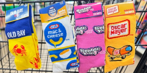 Novelty Food Brand Socks Just $1.25 at Dollar Tree | Old Bay, Mac & Cheese, Bubble Yum, & More