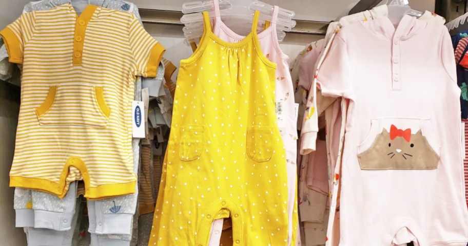 baby clothes on display in store