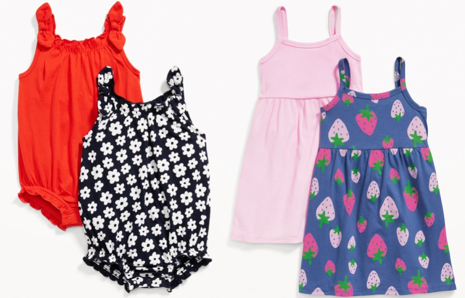 2-pack sets of dresses and rompers