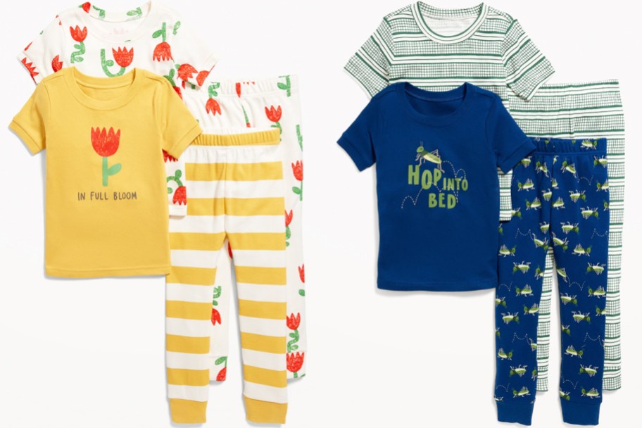 4-pack sets of toddler pajamas