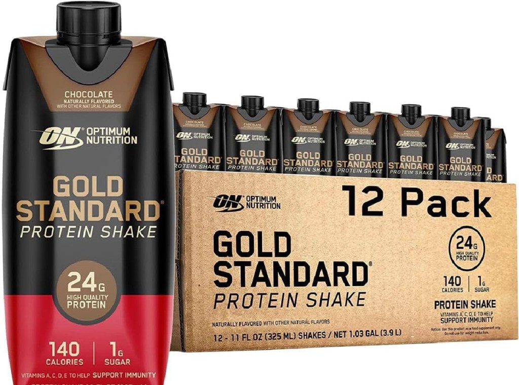 Optimum Nutrition Gold Standard Premade Protein Shake 12 Count - Chocolate
