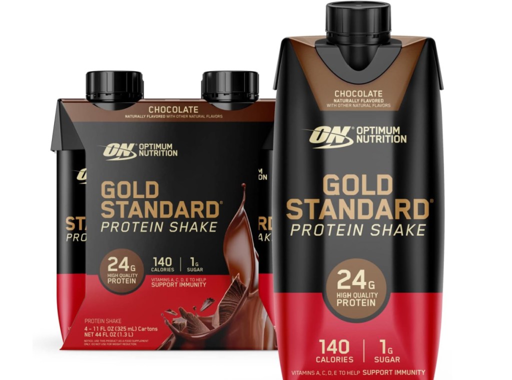 Optimum Nutrition Gold Standard Premade Protein Shake 4 Count - Chocolate