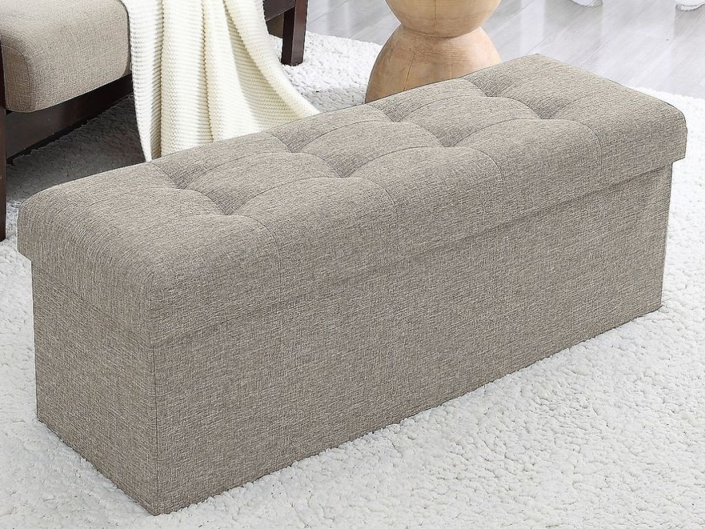 Ornavo-Home-Foldable-Tufted-Linen-Large-Storage-Ottoman-Bench-1 مقعد عثماني للتخزين قابل للطي مع سطح رفع بسعر يبدأ من 35.99 دولارًا أمريكيًا، ويتم شحنه (65 دولارًا أمريكيًا) |  قوي وسهل التجميع!