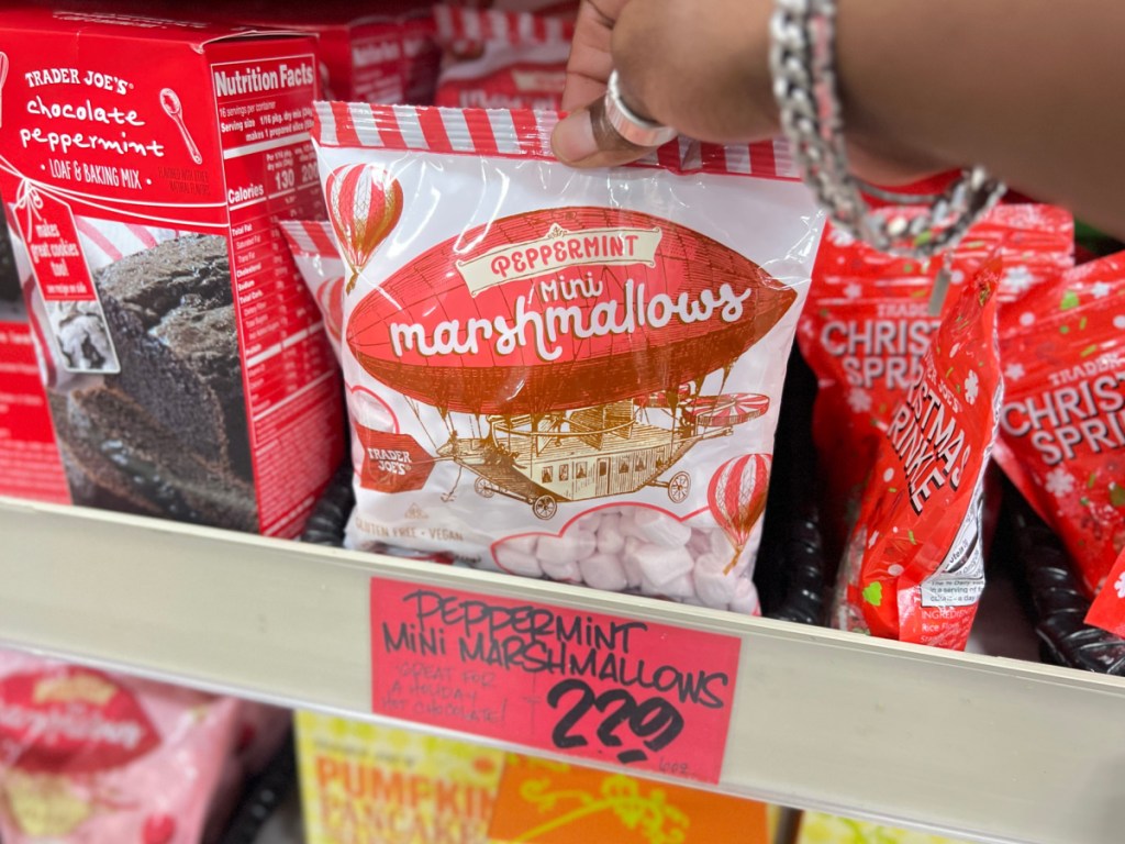 Peppermint Mini Marshmallows at trader joes