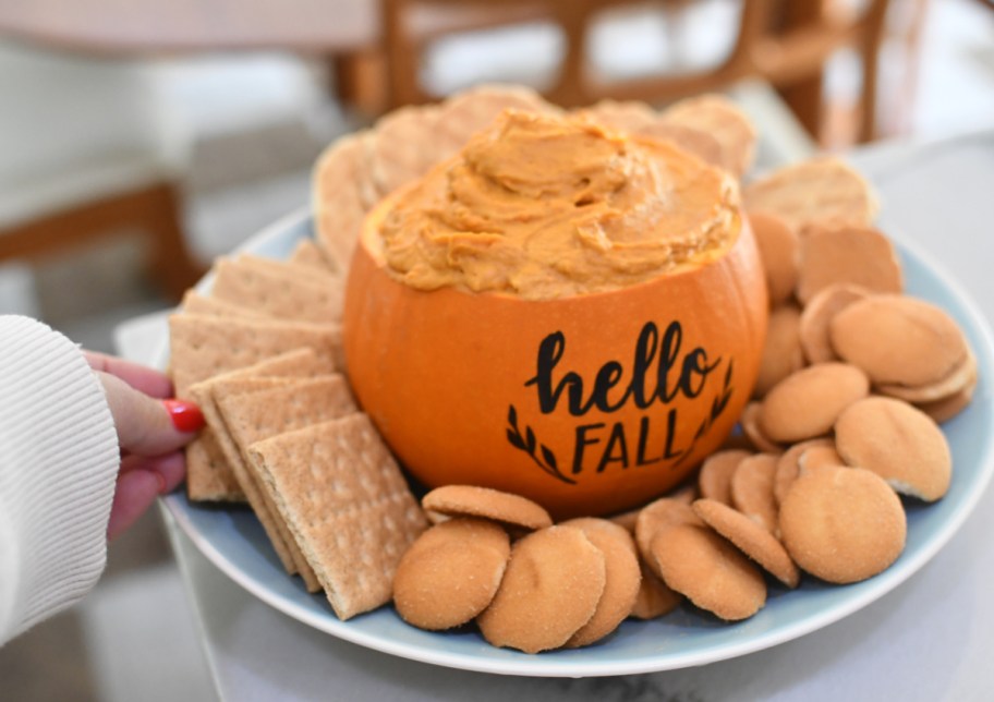 Pumpkin Pie Dip in a pumpkin