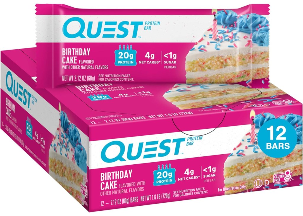 Quest Nutrition Birthday Cake Protein Bars 12 Count