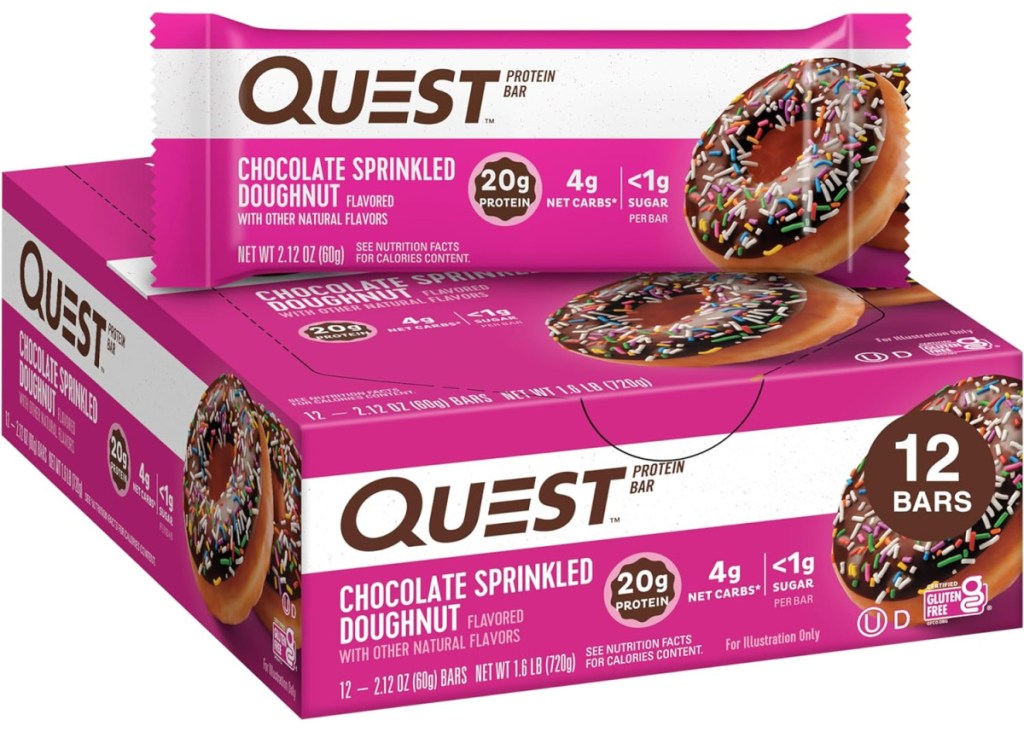 Quest Nutrition Chocolate Sprinkled Doughnut Protein Bars 12 count
