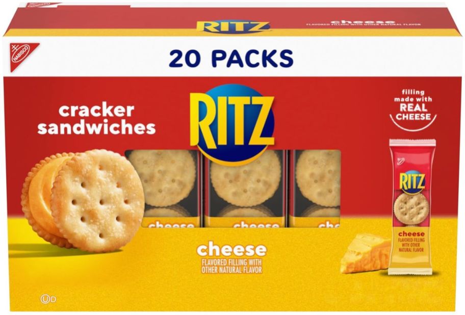 a 20 count box of ritz crackers cheese cracker snacks