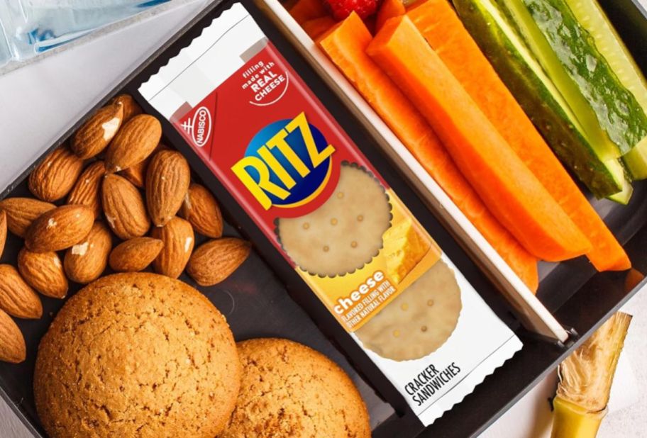 a pack of ritz cheese crackers in a lunch box