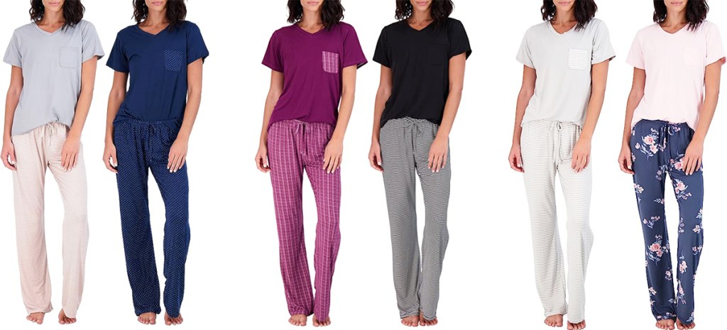 6 women modeling pajama sets