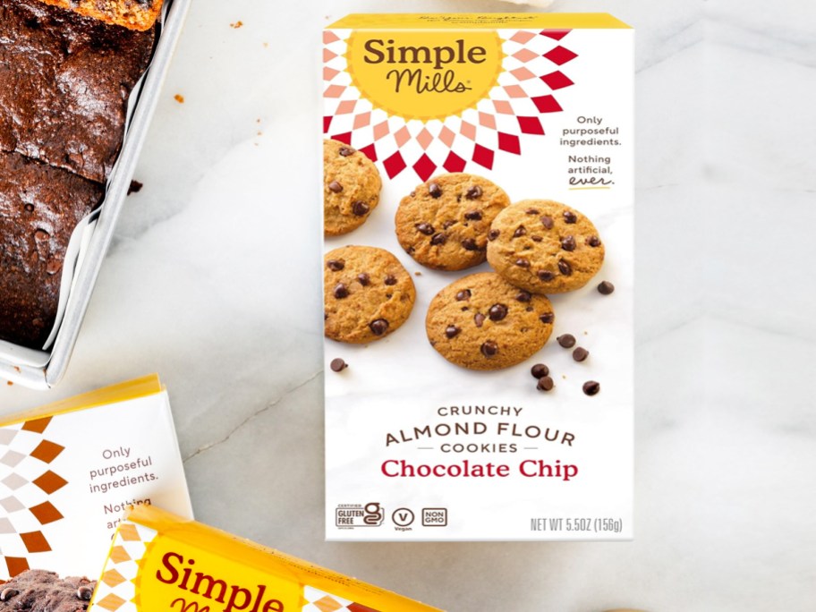 box of Simple Mills Almond Flour Crunchy Chocolate Chip Cookies