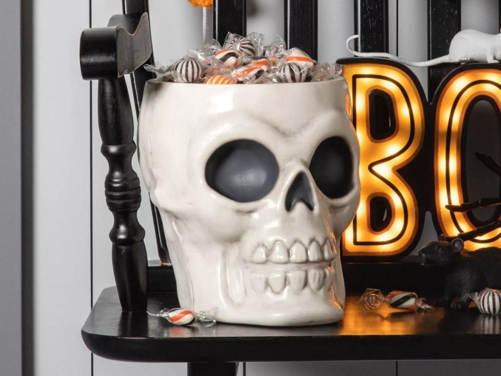 Skull Bone Halloween Candy Bowl - Hyde & EEK! Boutique
