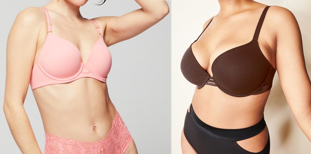 women in pink and brown bras