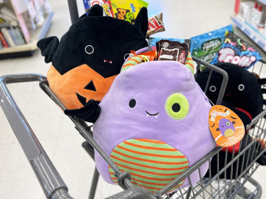 two Squishmallows Halloween Treat Pails in shopping cart