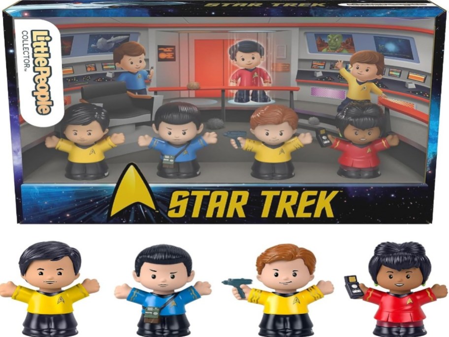 Star Trek Little People set in the box and outside the box.