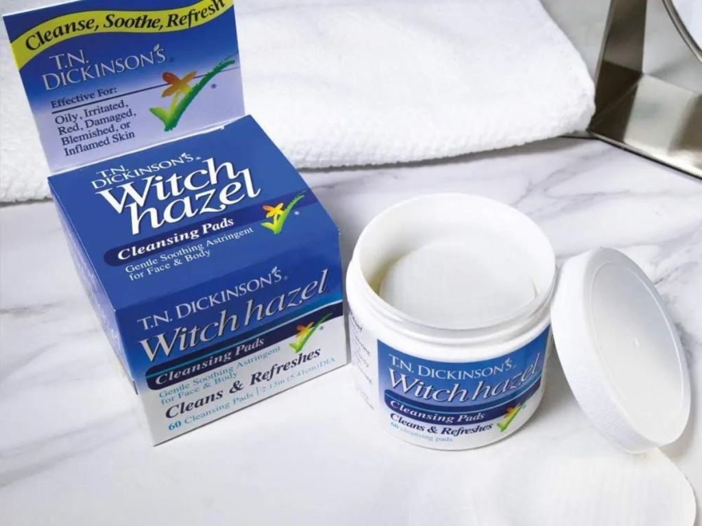 T.N.-Dickinsons-Witch-Hazel-Pads وسادات تنظيف الويتش هازل من ديكنسون، عدد 60 قطعة فقط 2.99 دولار يتم شحنها على أمازون (6 دولارات بانتظام)