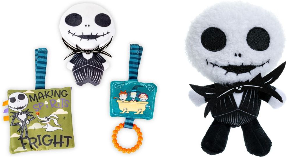 The Nightmare Before Christmas 3-Piece Gift Set w/ Stuffed Jack Skellington Plush & Activity Toy and plush toys