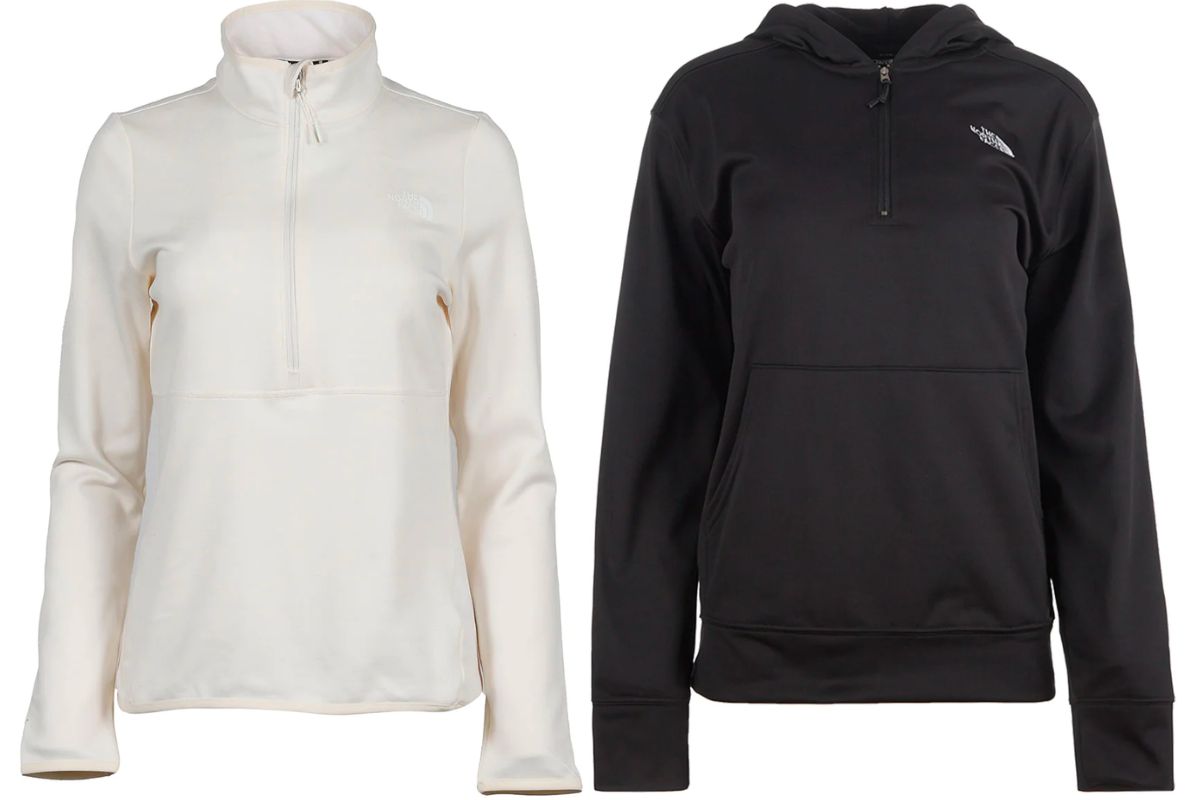 The North Face Women's Canyonlands 1/4 Zip and hooded pullover stock images