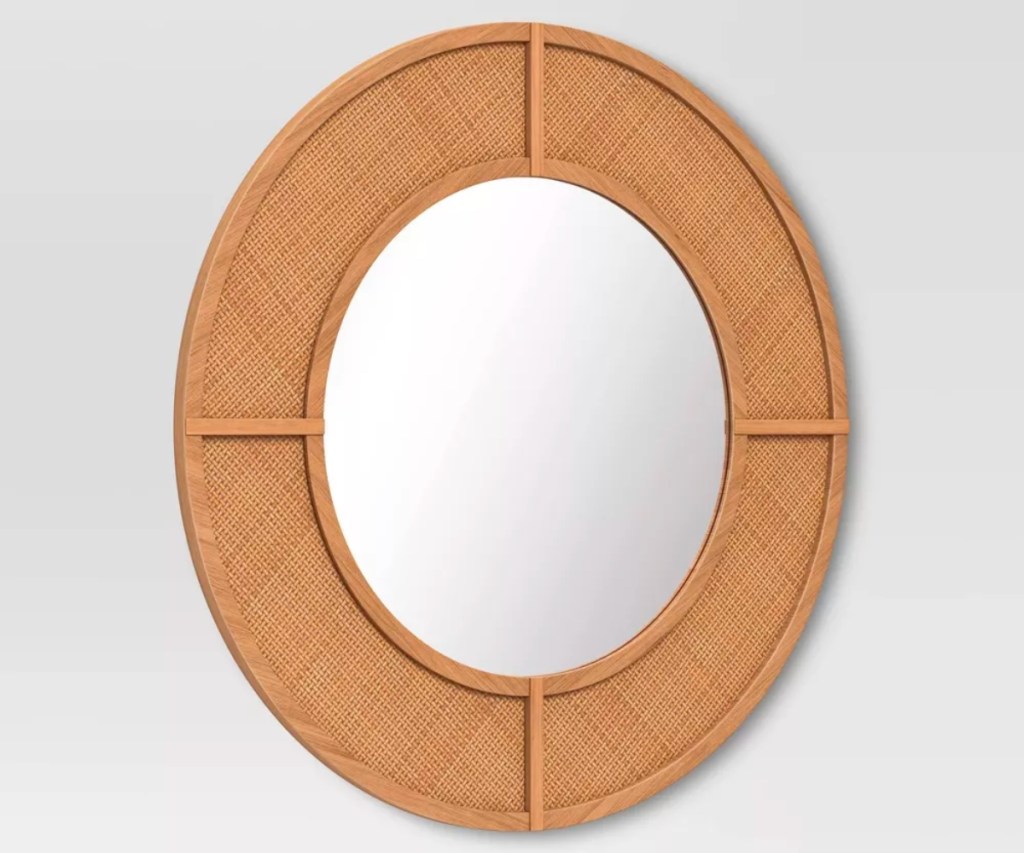 Threshold 28" Caning Round Wall Mirror