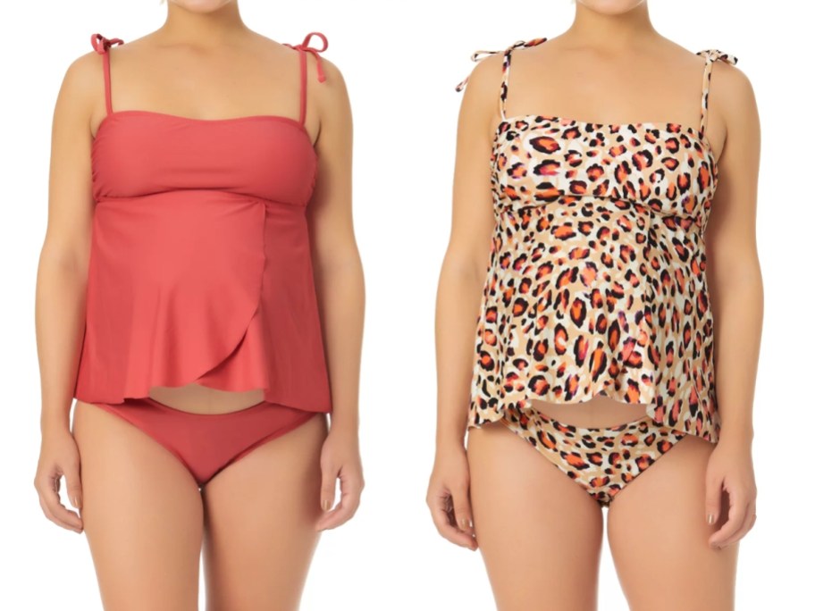 time and tru maternity tankini swim top and hipster bottoms