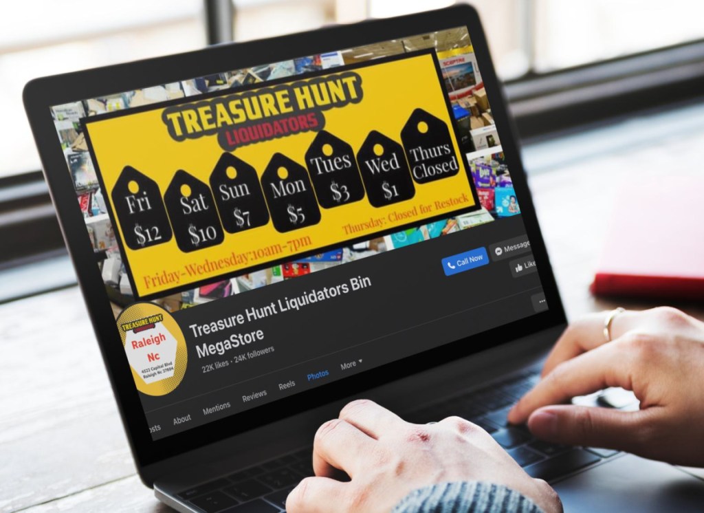 The Treasure Hunt Liquidators website