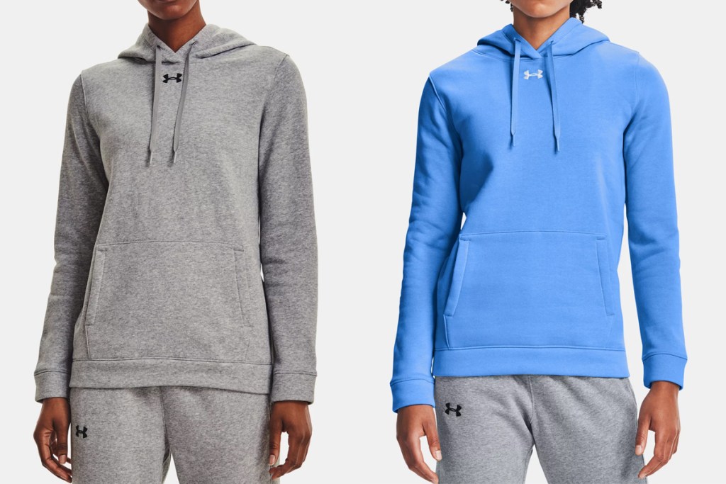 Under-Armour-Womens-Hustle-Fleece-Hoodie يتم شحن سترات وبنطلونات الركض الصوفية من Under Armour بسعر 19.99 دولارًا فقط