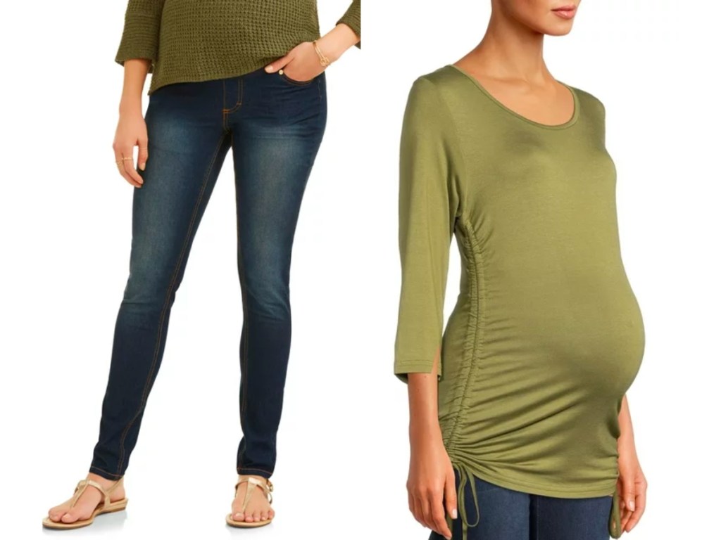 oh mama maternity skinny jeans and top